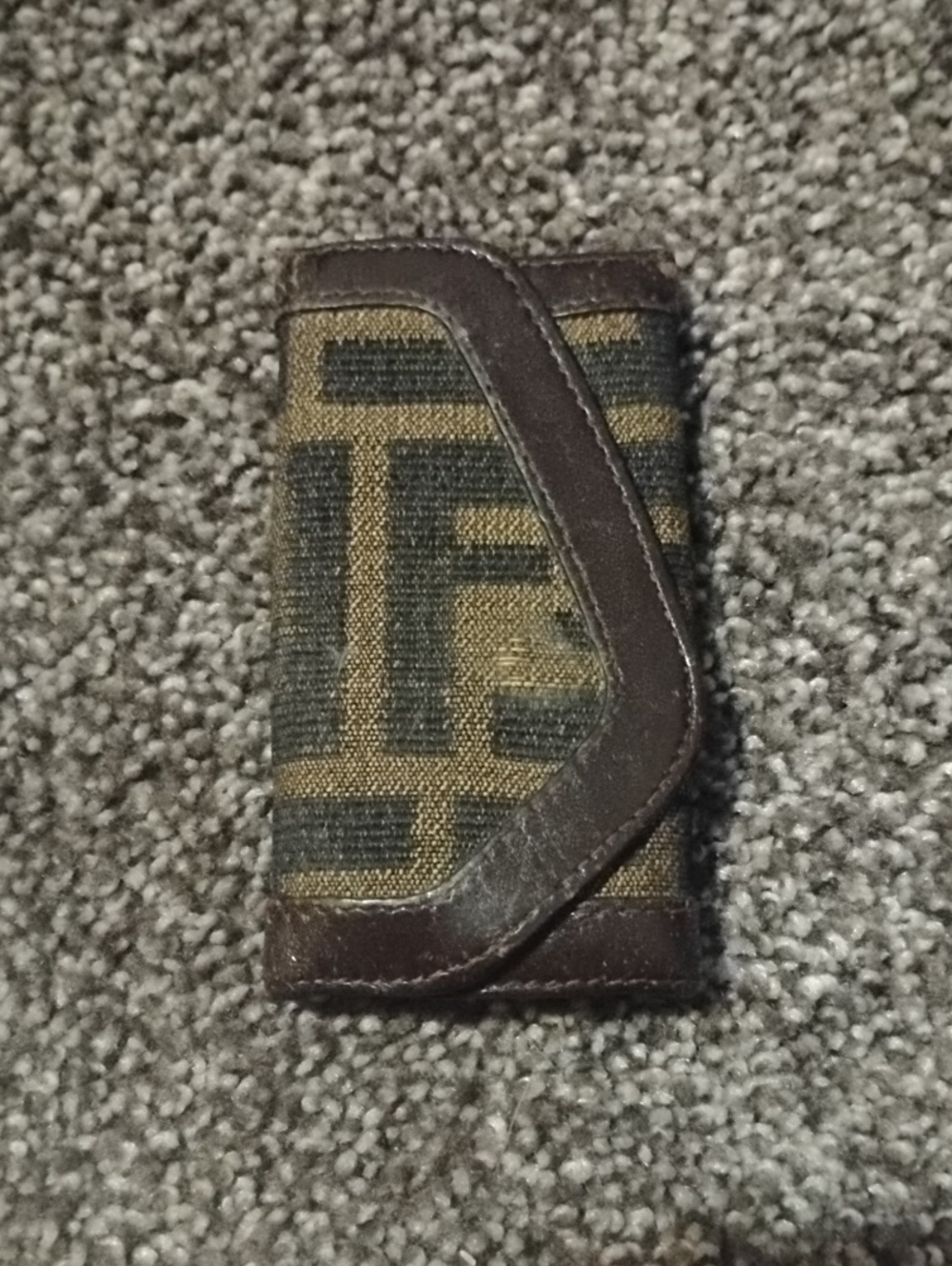 Vintage Fendi Mini Key Case Wallet in Brown and Black Monogram